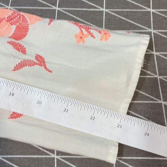 H&M Crop Top Long Sleeves Crochet Details Floral Print Long Sleeves - Picture 9 of 9